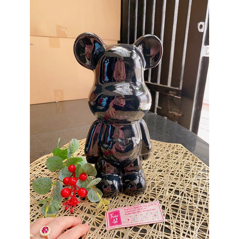 Heo đất thạch cao gấu Bearbrick - ống tiết kiệm Be@rbrick handmade 100%, video và hình thật sản phẩm