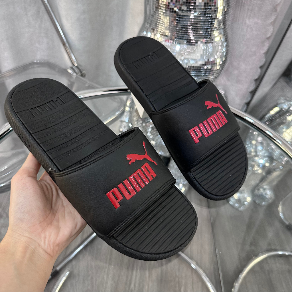 Dép nữ PUMA Cool Cat quai ngang Đen Đỏ