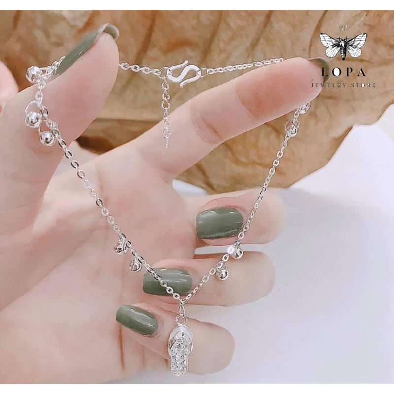 lắc chân bạc nữ nhẹ nhàng thanh lịch bạc lopa