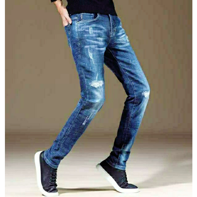 Quần Jean Nam Quần Bò Nam Xước Rách Dáng Skinny Co Giãn Hàng Công Ty Xuất Khẩu Cao Câp