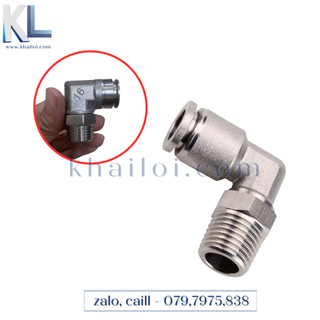Co nối khí nén inox IPL - Co nối khí nén ren ngoài PL inox, nối khí nén inox