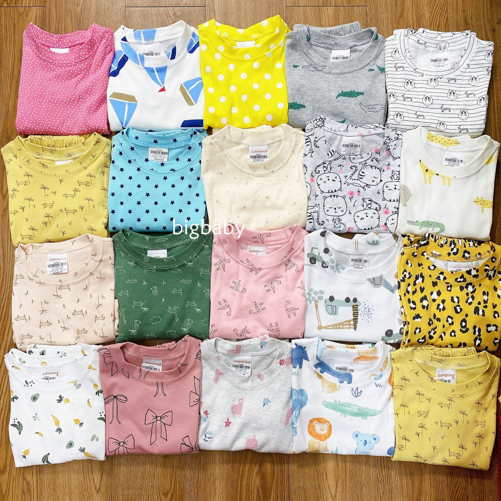 (Link 1) Bộ thun ngắn Bigbaby chất thun cotton hàng xuất mềm mát họa nhiều đáng yêu cho bé 10-22kg