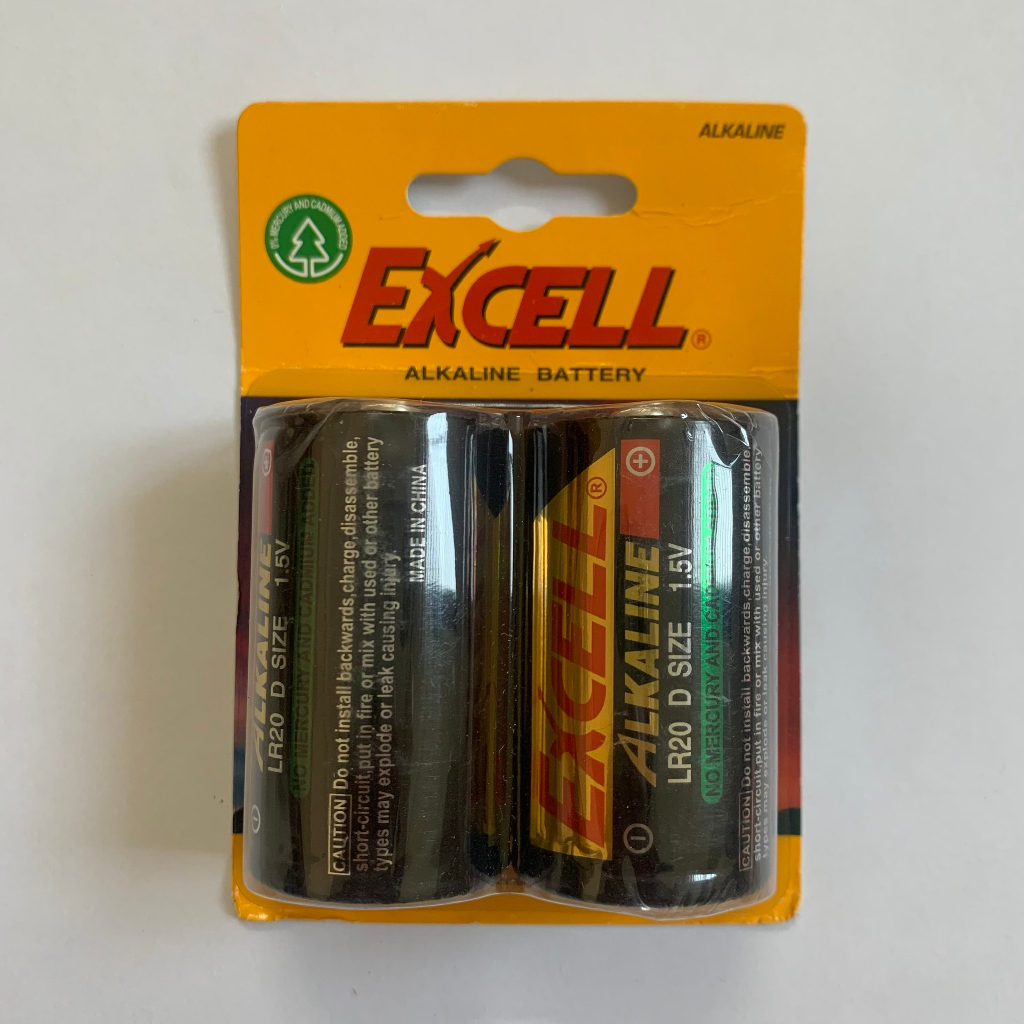 Vỉ  2 viên  Pin  đại LR20  Alkaline  Excell  LOẠI TỐT
