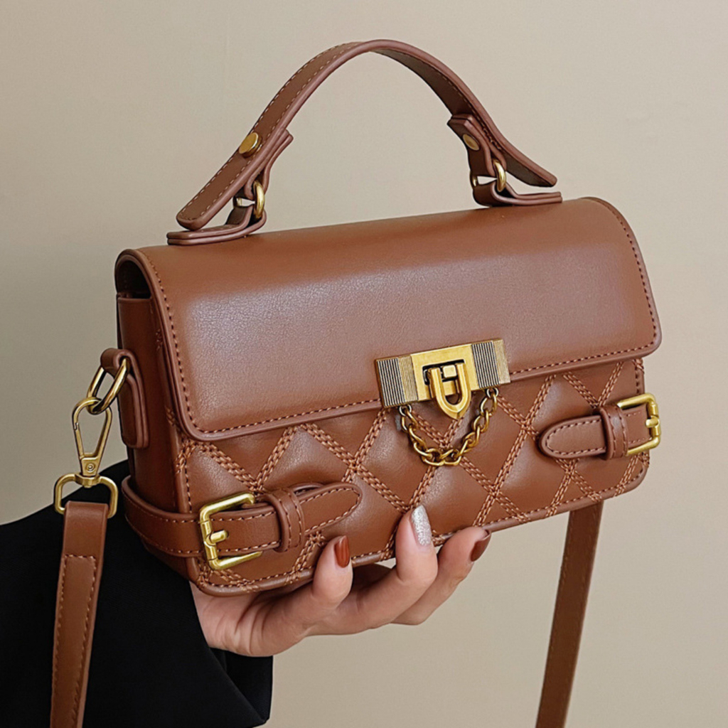 Túi xách trám khóa gập 3 ngăn cao cấp K80