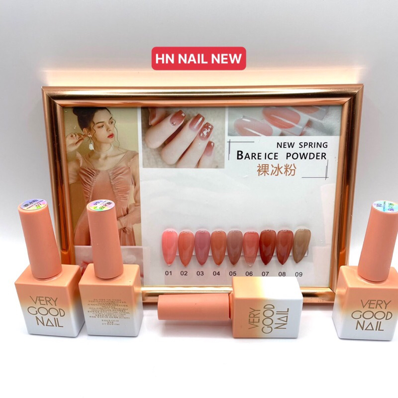 Set sơn thạch very gool nail 9 màu chai 15ml tặng kèm bảng màu HN NAIL NEW