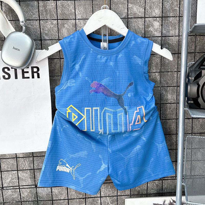 Bộ sát nách, sét cộc bé trai bé gái vải thông hơi siêu mát Pu01