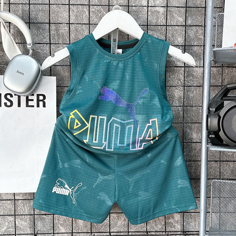 Bộ sát nách, sét cộc bé trai bé gái vải thông hơi siêu mát Pu01