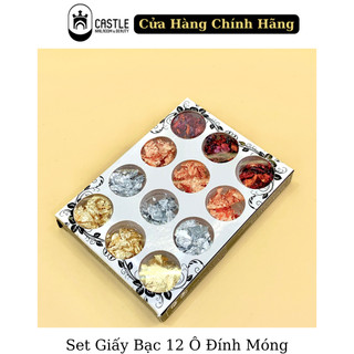 Set Giấy Bạc Vụn Trang Trí Móng 12 Ô