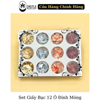 Set Giấy Bạc Vụn Trang Trí Móng 12 Ô