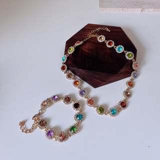 Vòng cổ choker mặt đá nhiều màu