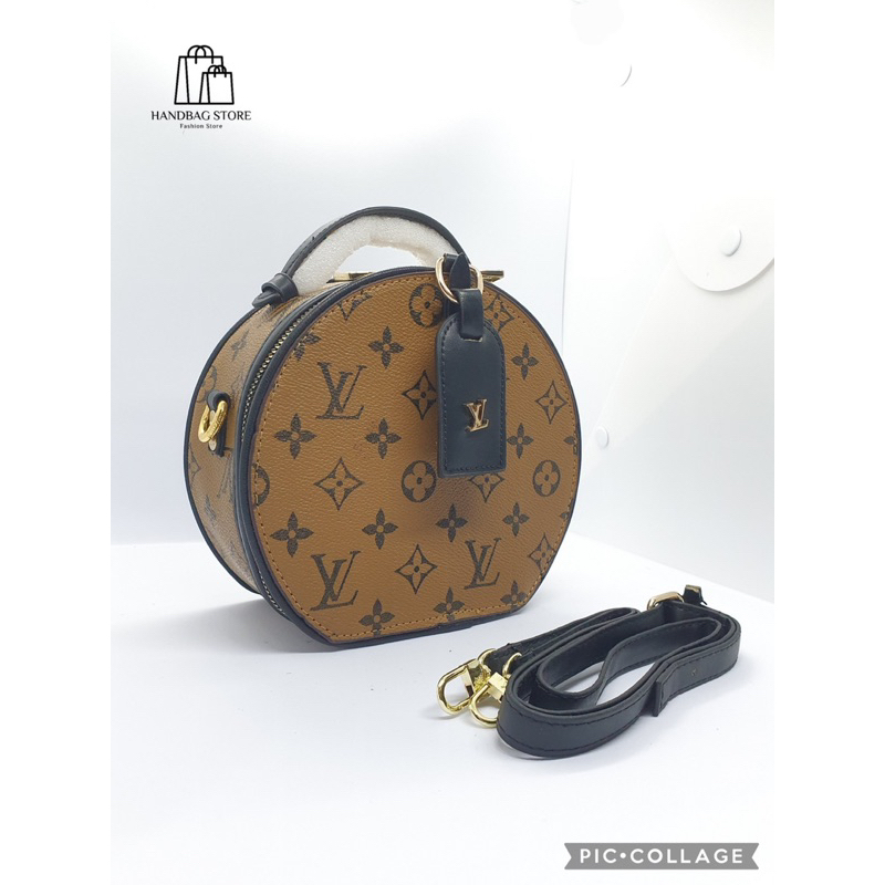 Túi xách đeo chéo Tròn quai đen Hoạ Tiết