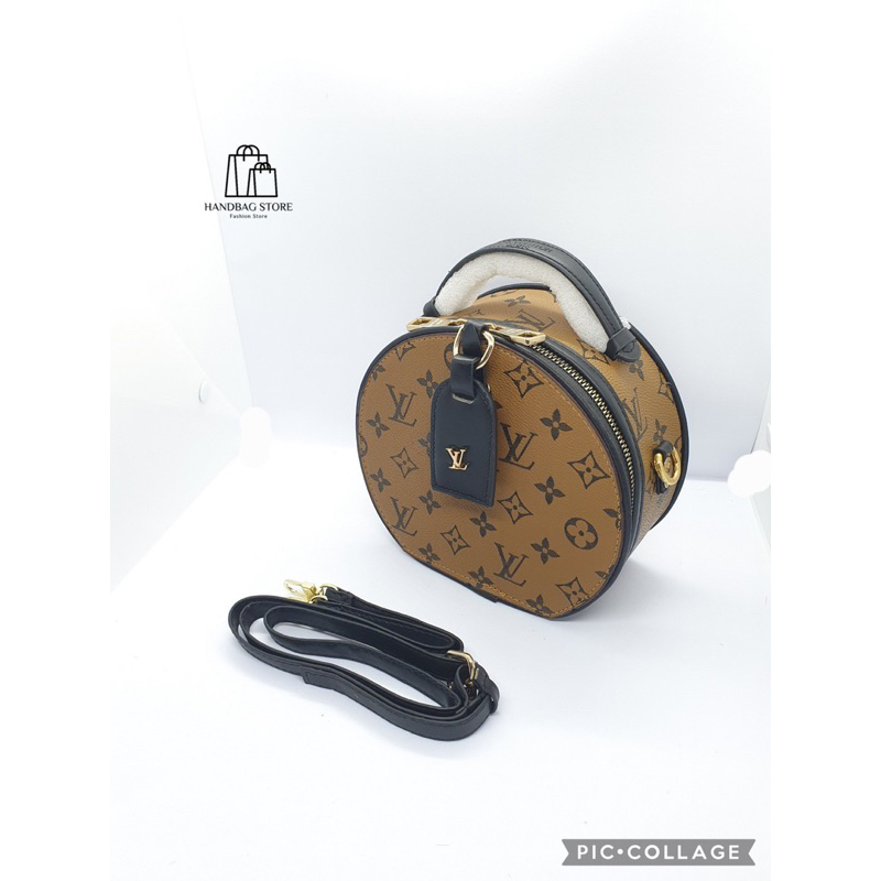 Túi xách đeo chéo Tròn quai đen Hoạ Tiết