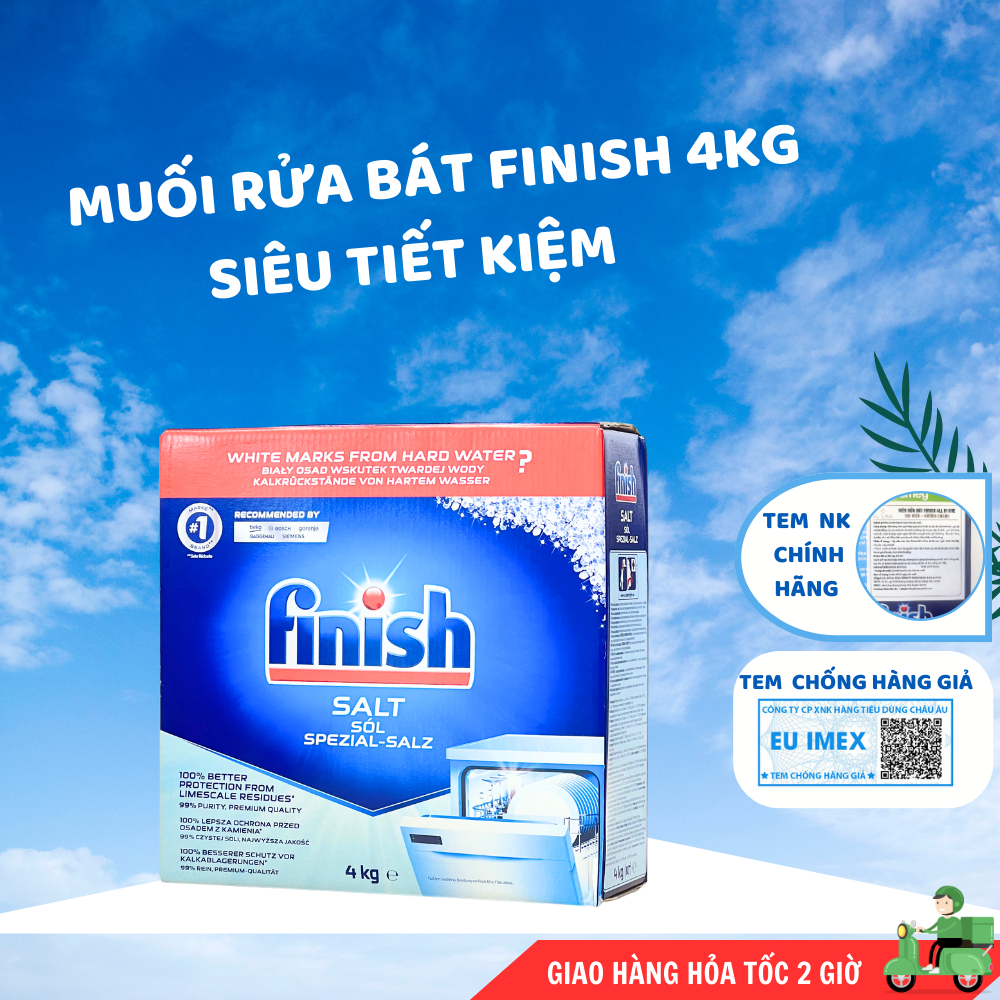 Bột rửa chén bát Finish Classic 2.5kg hương Chanh, bột dùng cho máy rửa bát Nhập Khẩu Đức