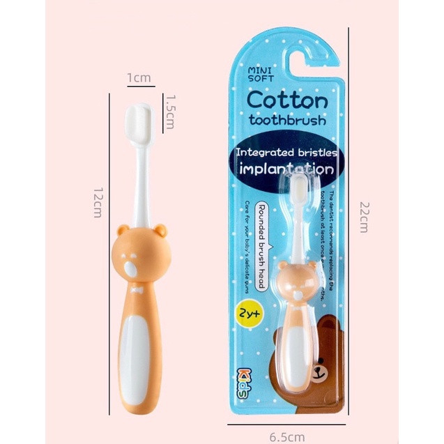 Bàn Chải Đánh Răng Cotton Hình Gấu Bàn Bàn Chải Lông Tơ Siêu Mềm Cho Bé - Embé Mỡ