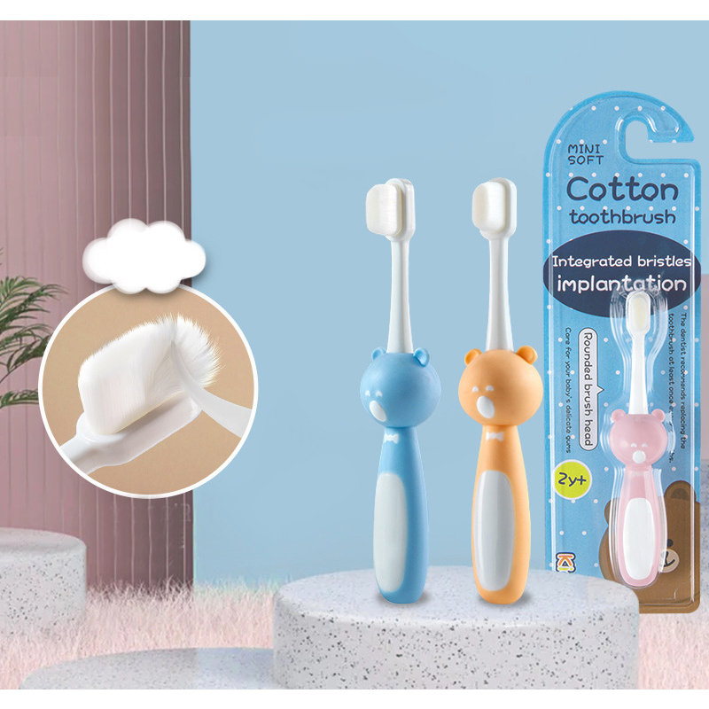 Bàn Chải Đánh Răng Cotton Hình Gấu Bàn Bàn Chải Lông Tơ Siêu Mềm Cho Bé - Embé Mỡ