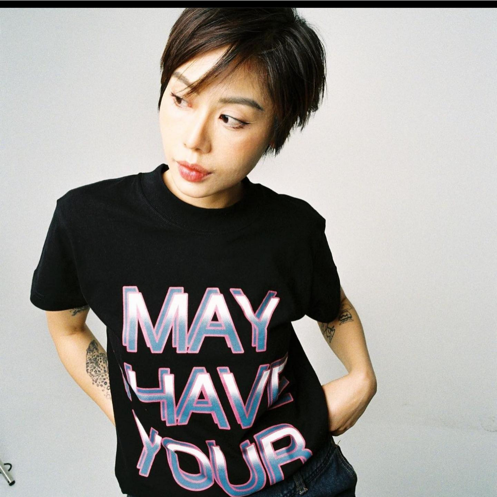 Áo Thun May I Have Your 100% Cotton Tay Lỡ Unisex - Trắng/Đen Cổ Tròn | Blackwork