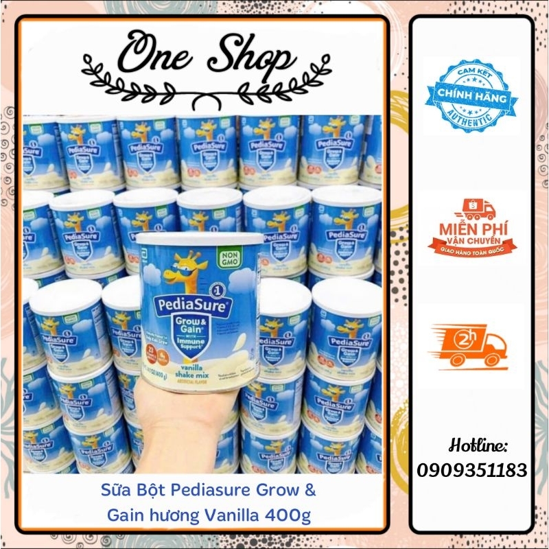 Sữa bột Pediasure Grow & Gain hương vanilla 400g dành cho trẻ của Mỹ