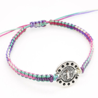Vòng tay thắt dây nam nữ Rainbow Blessing Benedict thiết kế handmade MOONGEM, phụ kiện quà tặng Công