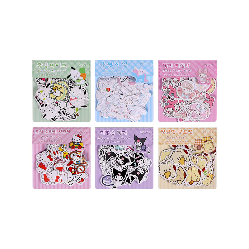 Set 100 sticker chủ đề Sanrio dễ thương