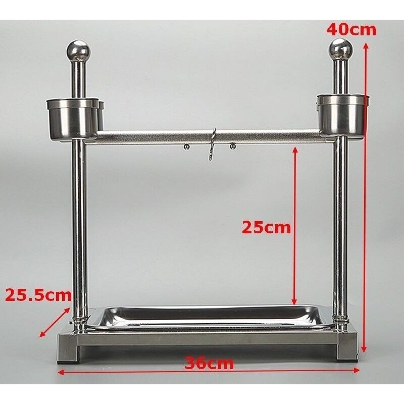 Cầu đứng chất liệu inox 304 cho vẹt có kết hợp thanh mài móng