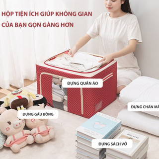 Hộp Vải Đựng Quần Áo Chăn Màn Hộp vải Khung Thép Cao Cấp Loại To Tiện Lợi Cơ Lớn