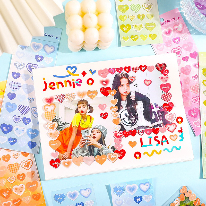 Sticker tấm trái tim decor toploader