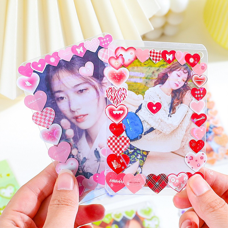 Sticker tấm trái tim decor toploader