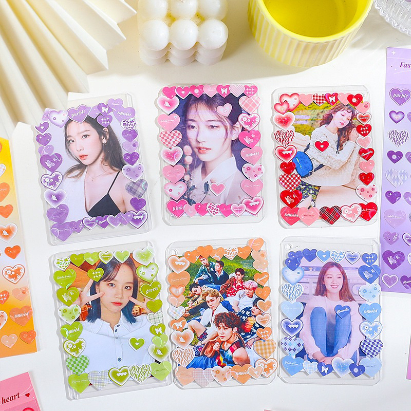 Sticker tấm trái tim decor toploader