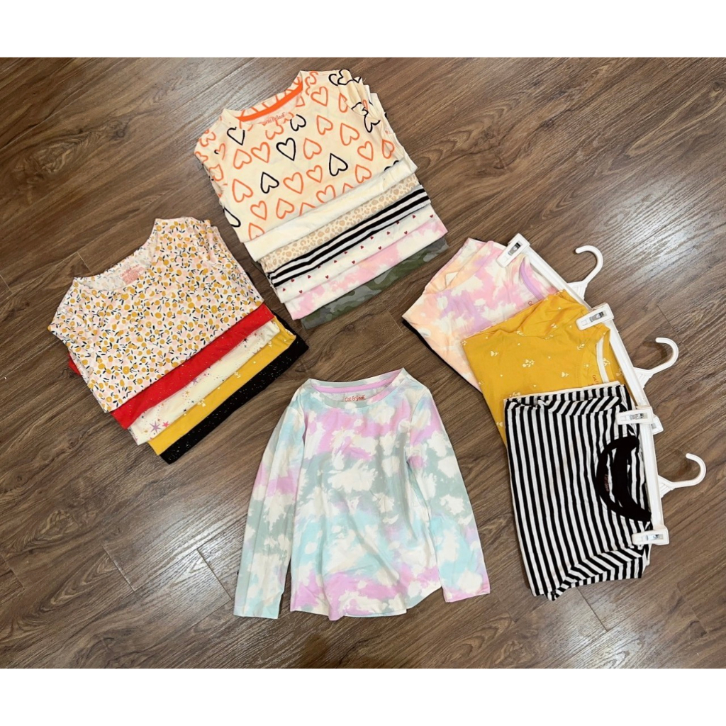 Áo cotton bé gái vnxk dài tay xs-2xl