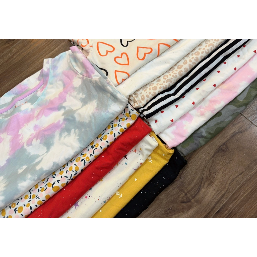 Áo cotton bé gái vnxk dài tay xs-2xl