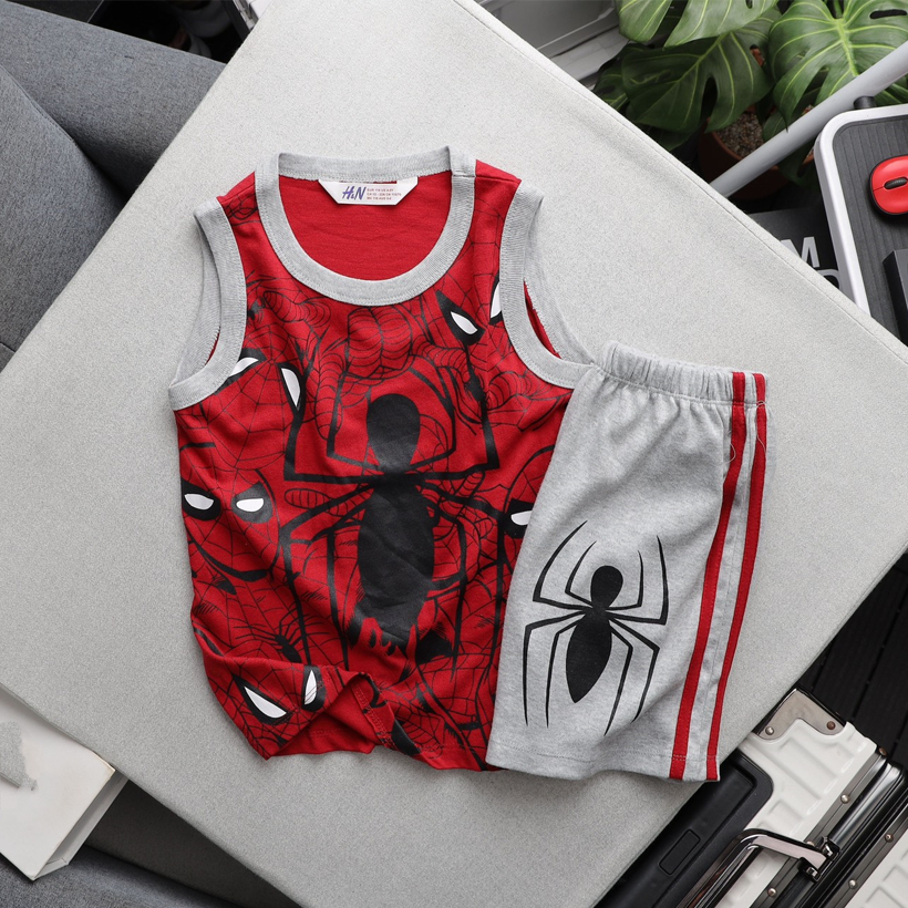 Đồ bộ ba lỗ cho bé trai H&M, áo thun bé trai chất liệu cotton mềm mại, co dãn , thoáng mát cho bé từ 12-24 kg