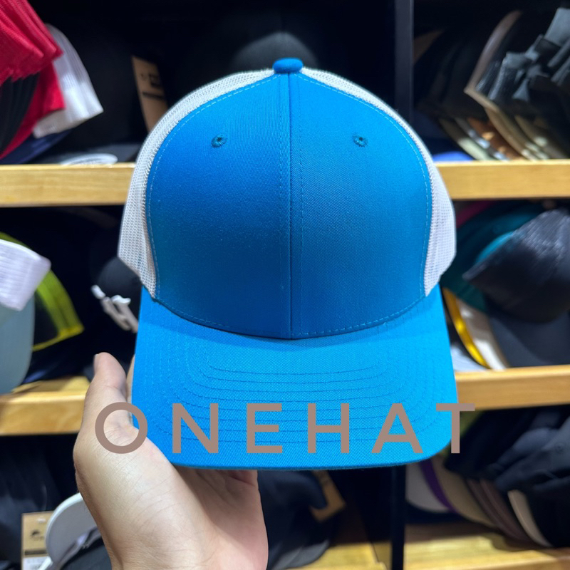 Nón lưỡi trai trơn xanh dương lưới trắng chất lượng cao