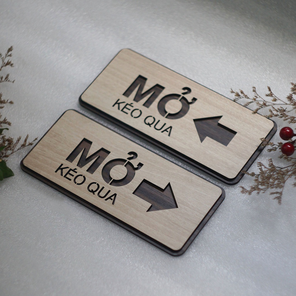 Bảng đóng mở cửa, bảng kéo cửa qua trái phải, tặng kèm dây treo