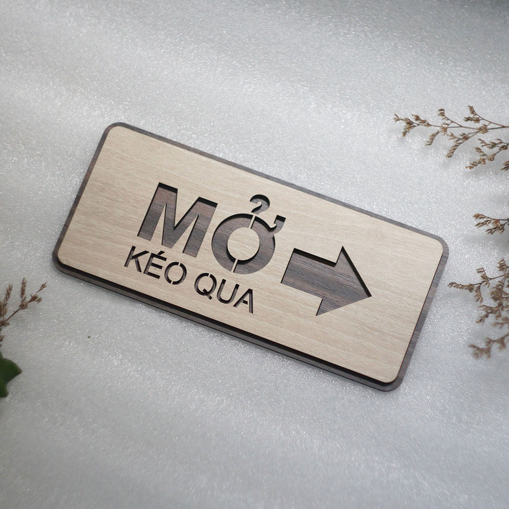 Bảng đóng mở cửa, bảng kéo cửa qua trái phải, tặng kèm dây treo