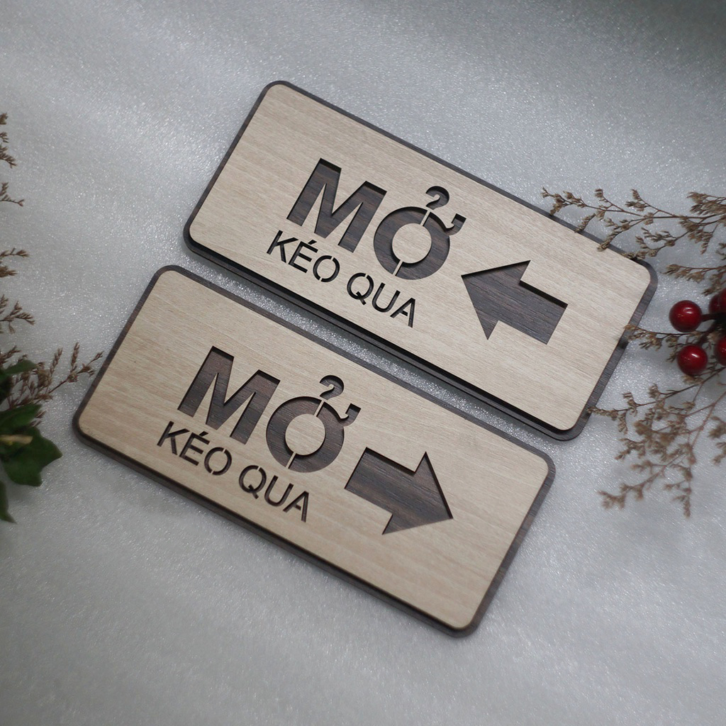 Bảng đóng mở cửa, bảng kéo cửa qua trái phải, tặng kèm dây treo