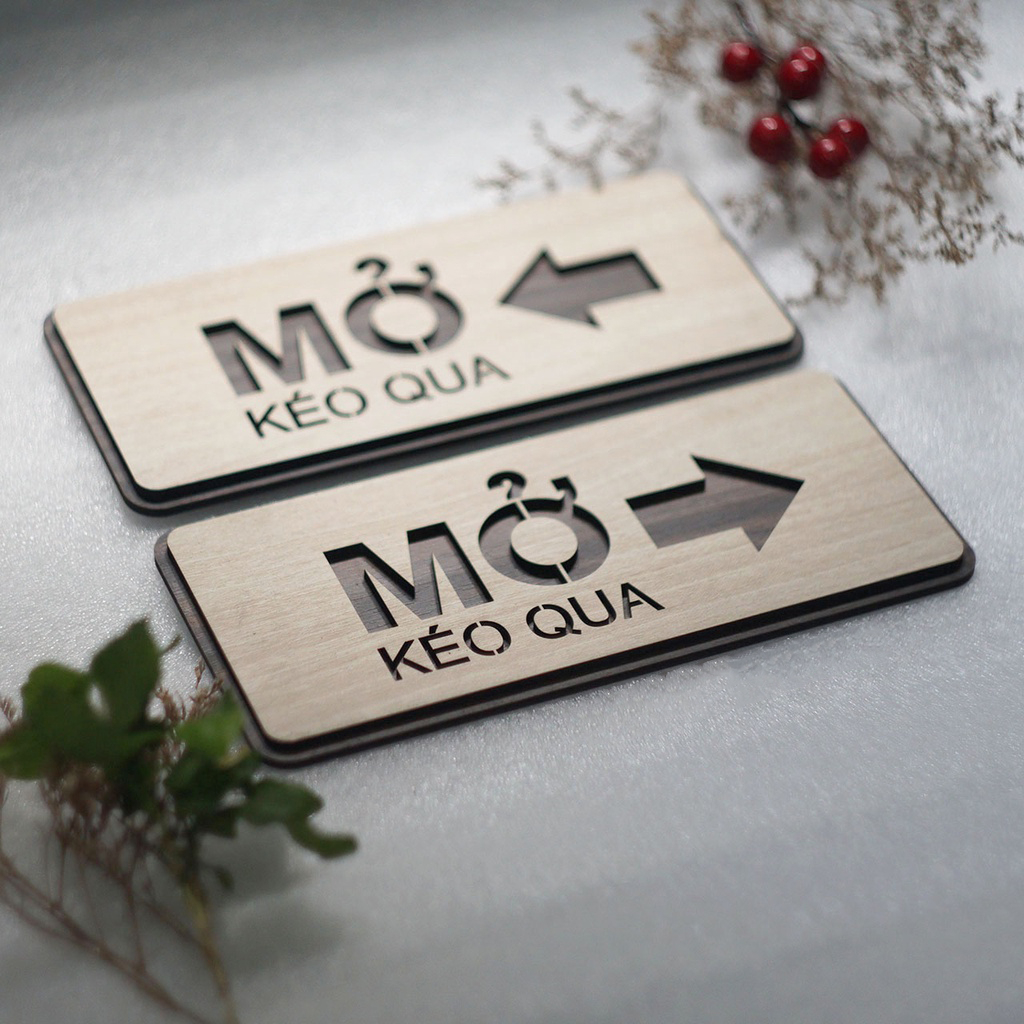 Bảng đóng mở cửa, bảng kéo cửa qua trái phải, tặng kèm dây treo