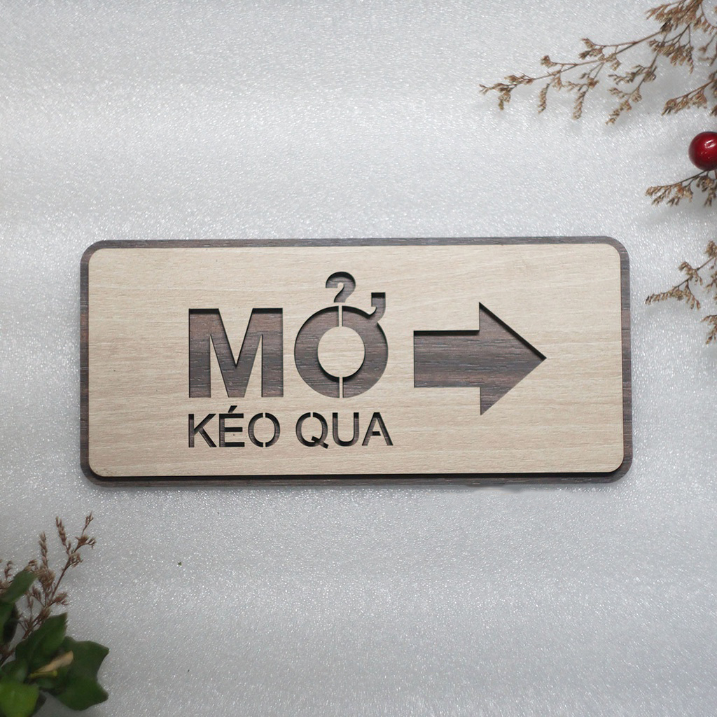 Bảng đóng mở cửa, bảng kéo cửa qua trái phải, tặng kèm dây treo