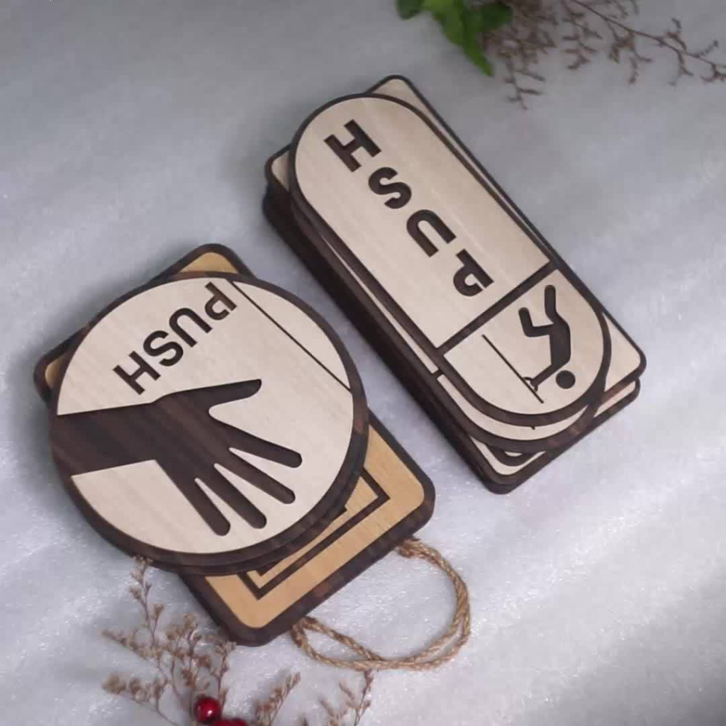 Bảng đóng mở cửa, bảng kéo cửa qua trái phải, tặng kèm dây treo