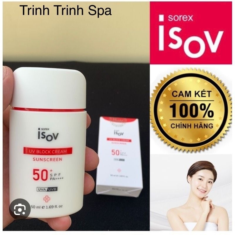 Kem chống nắng tế bào gốc dưỡng da Hàn Quốc SPF50+/ PA++++ ISOV UV Block Cream 50ml