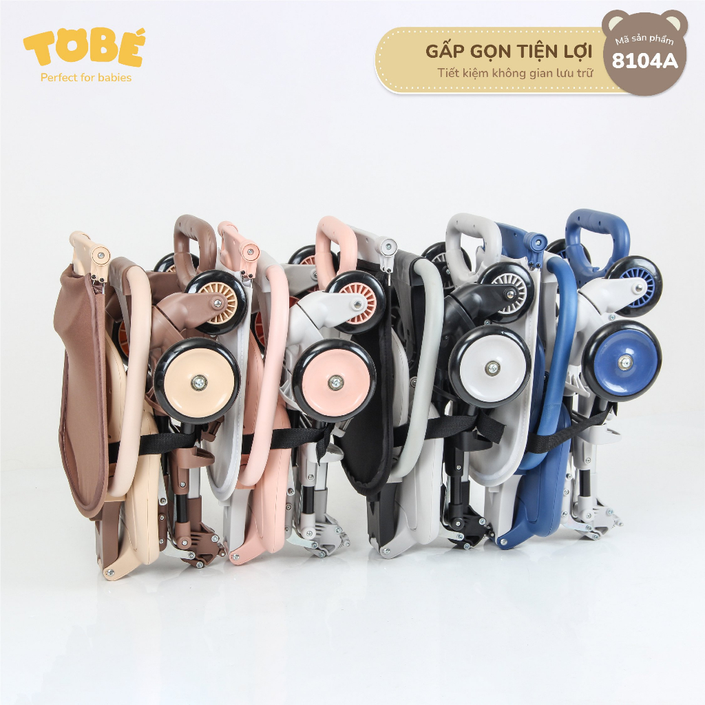 Xe Đẩy Gấp Gọn Và Đảo Chiều Cho Bé OLWEN PLUS TOBÉ 8104A Có Đệm Ngồi Và Mái Che  - Mom and Home