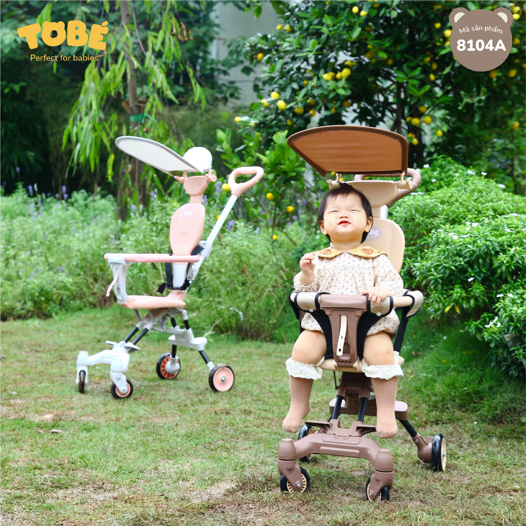 Xe Đẩy Gấp Gọn Và Đảo Chiều Cho Bé OLWEN PLUS TOBÉ 8104A Có Đệm Ngồi Và Mái Che  - Mom and Home
