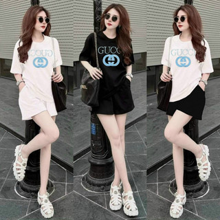 Set short thêu logo gu.cci cao cấp