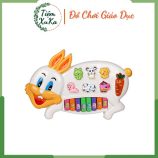 Đồ chơi đàn piano hình con thỏ, có nhạc phát sáng cho bé