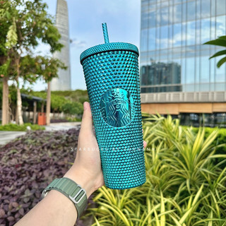 Ly starbucks studded blue chrome 473/710ml