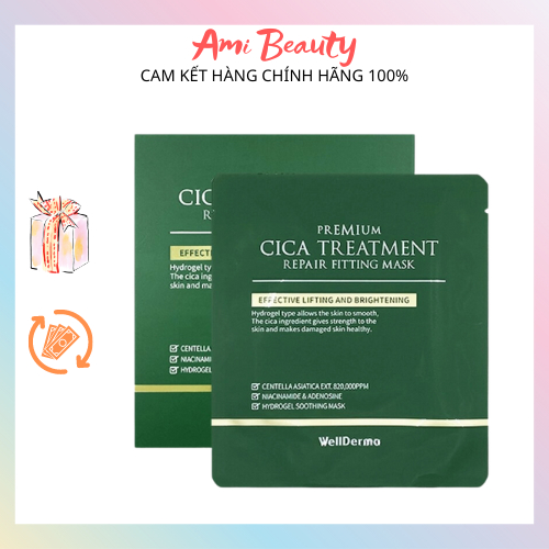 Mặt Nạ Thạch Làm Dịu, Phục Hồi Da WellDerma Premium Cica Treatment Repair Fitting Mask