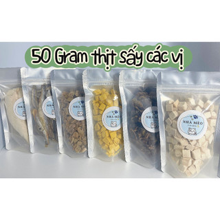   50Gram  - Gà viên sấy khô cá hồi sấy khô gan sấy khô trứng sấy khô cá sấy khô cho chó mèo 