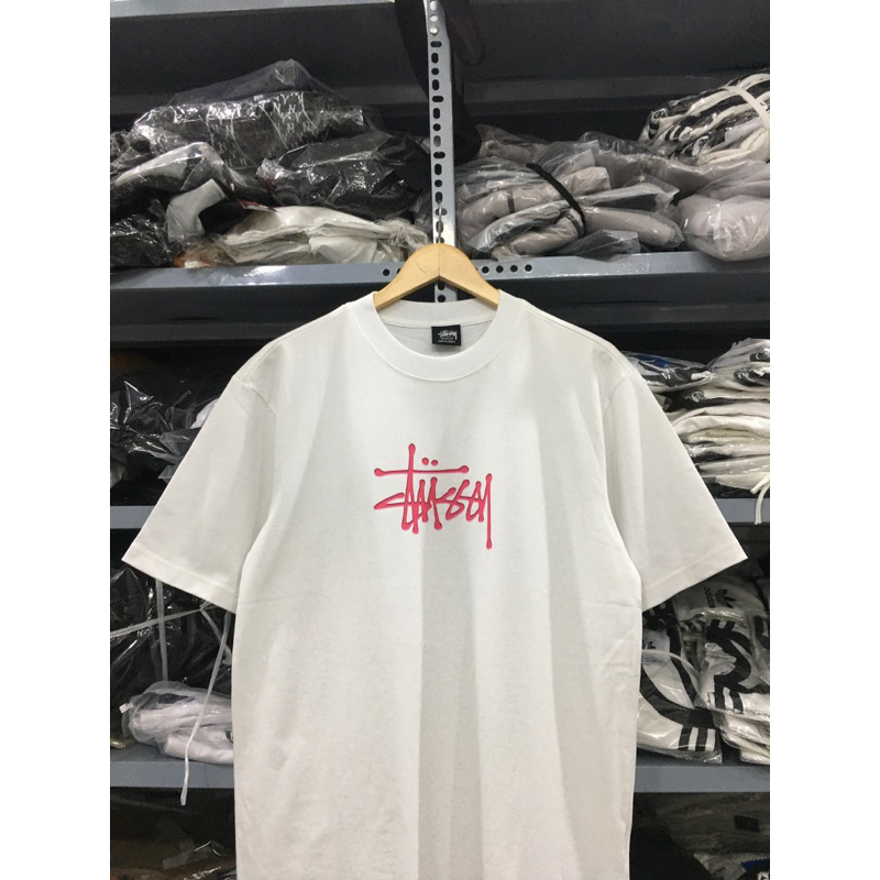 Áo thun STUSSY logo màu hồng dễ thương, áo phông cao cấp chuẩn chính hãng