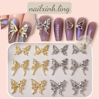 Charm bướm cao cấp trang trí móng siêu sáng hot trend r8 - trang sức nghệ thuật trang trí móng tay hình bướm zircon
