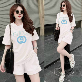 SET SHORT THÊU LOGO GU.CCI CAO CẤP