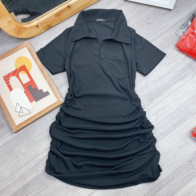 Váy Đầm Body cổ Polo, có Bigsize chất thun tăm gân kiểu dáng sexy, gợi cảm | BigBuy360 - bigbuy360.vn